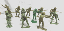 Lot of 12 Plastic World War Two 6 Inch Marx Marines and Lido Soldiers