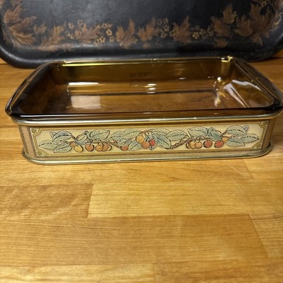 vintage Pyrex Fireside 12 7/8'' Full Handled Rectangular Roaster Pan