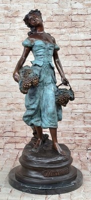 XL Wein Göttin Bronze Statue Moreau Stil Sammlerstück