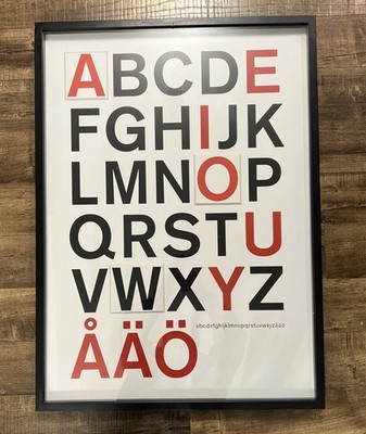 Vintage MCM Olunda Swedish Alphabet Mod Pop Art Poster, Anna