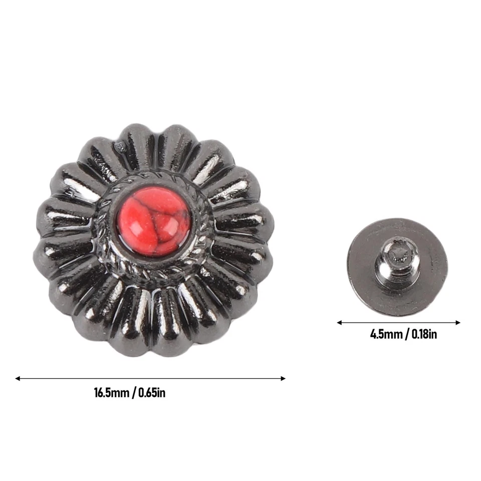 10 Sets Fabric Button And Screw 16.5mm Flower Gunmetal Buttons 4.5mm Crossed Sc - Image 4 of 4