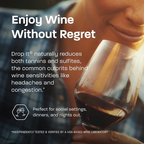 Gocce di Vino, - 10 ml, Confezione da 2 - Riduce Naturalmente Solfiti e Tannini in Rosso, con... - Foto 3 di 7