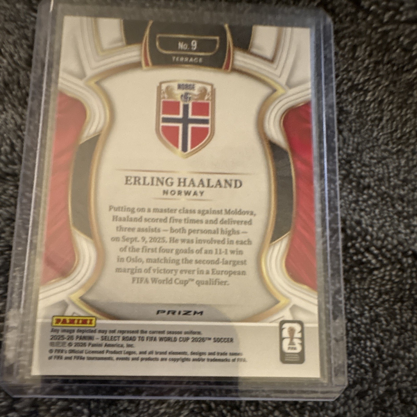 2026 Panini Prizm Road To The FIFA World Cup Erling Haaland Red Pandora Prizm!! view 3