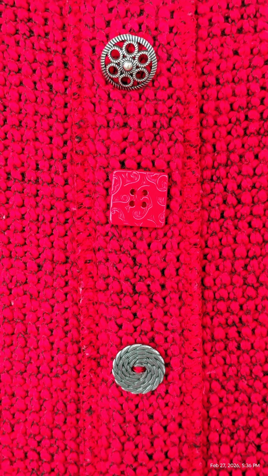 MULTIPLES Red Textured Button Front Trim Tunic To… - image 12