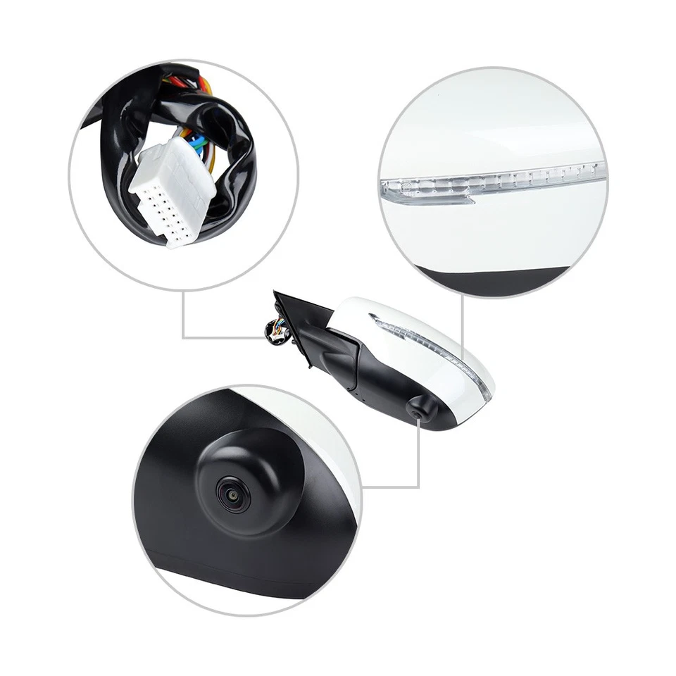 Câmera espelhada lateral esquerda branca visão 360 para Nissan Rogue Sport X-Trail T32 14-19 - Imagem 4 de 4