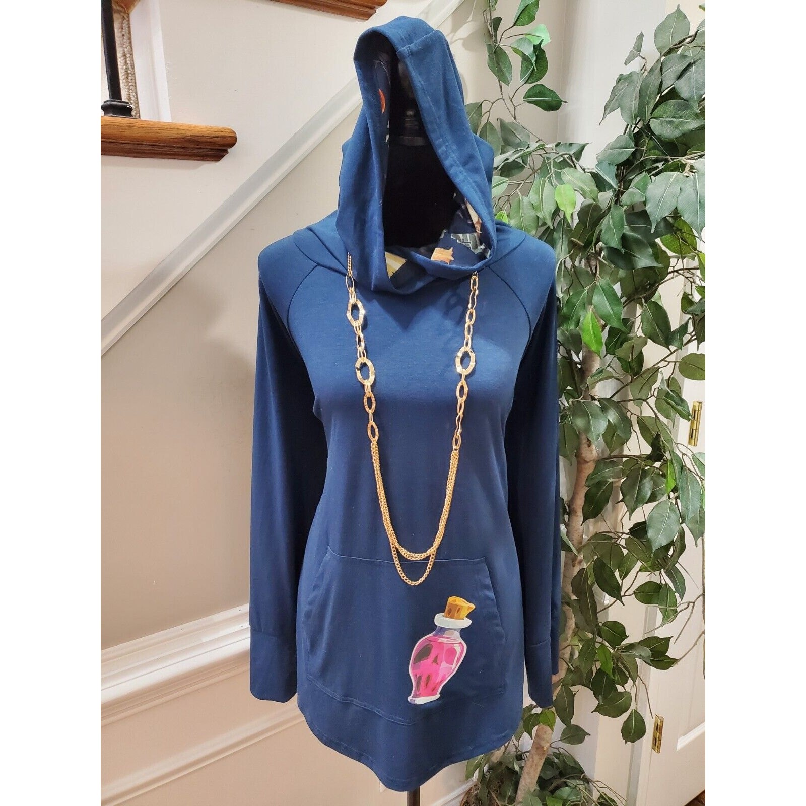 Lularoe Potion Blue Solid Polyester Long Sleeve C… - image 2