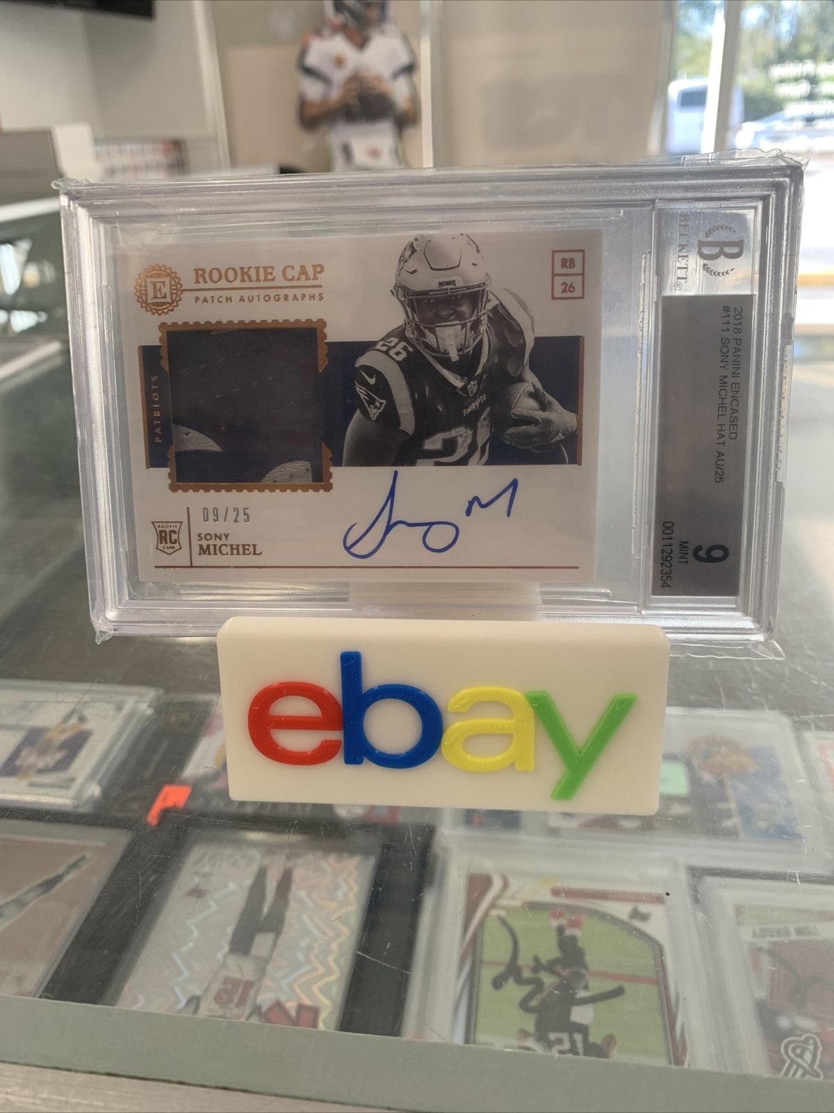 Sony Michel Panini Encased Scripted Signatures #SM Sapphire