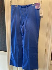 LANDAU WOMENS FLARE LEG ROYAL BLUE SCRUBS BOTTOMS SZ LARGE BRAND NEW