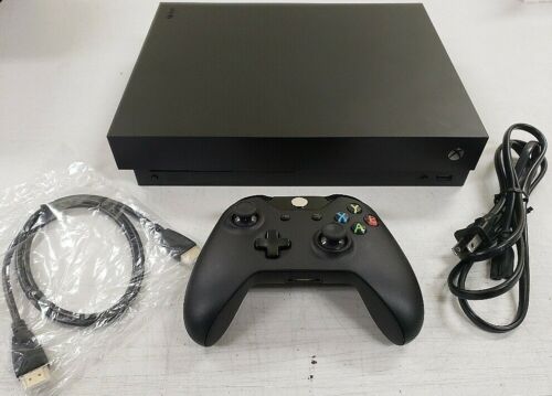 Ensemble console Microsoft XBox One X 1 To système de jeu vidéo 4K Ultra HD noir ONEX - Photo 1 sur 6