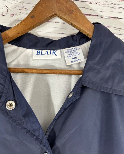 Blair Navy Blue Snap Front Lightweight Jacket Womens Medium Vtg - Picture 3 of 6
