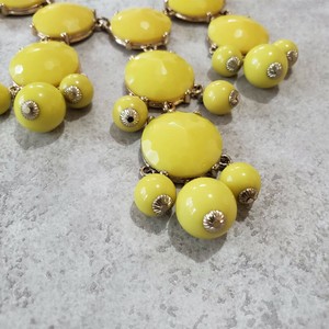 J-Crew-Yellow-Bubble-Necklace-Faceted-Small-Statement-Gold-Excellent