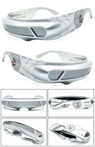 SPACE ALIEN COSTUME Party CYCLOPS Futuristic Robot WRAP SHIELD SUN GLASSES Visor - Picture 16 of 16