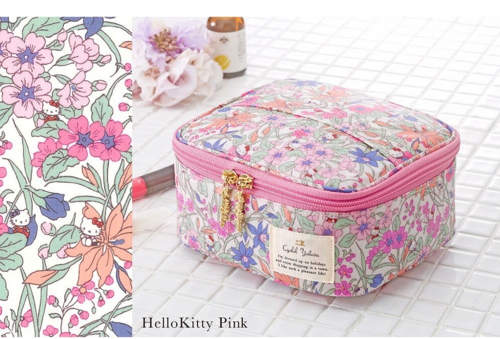 Sanrio x Liberty Fabrics Vanity Cosmetic Bag HELLO KITTY 50th Pink