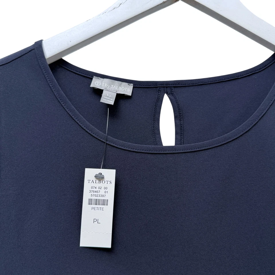 T от TALBOTS Sports Топ Большой Маленький Темно-синий Эластичный Майка Гольф Тренажерный зал Новый с ценниками - Изображение 3 из 4