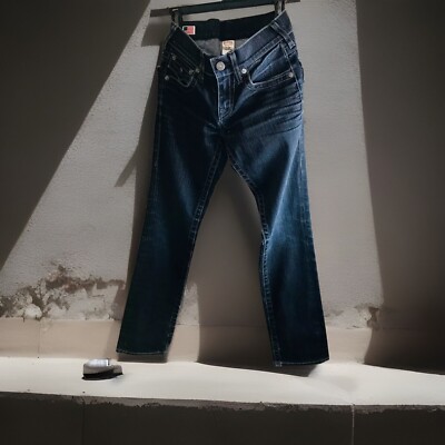 True Religion Mens Jeans Blue Black 28 RICKY Straight Leg Denim