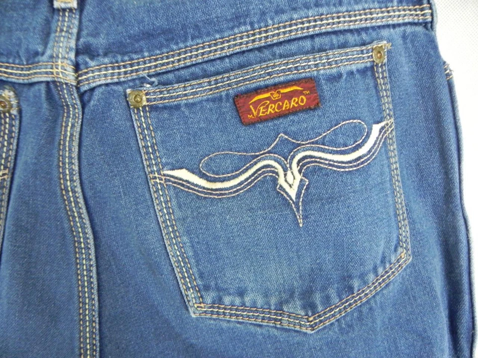 De Colección Años 80 M.VERCARO Algodón Denim Azul JEANS 30x31 Diseñador Cintura Alta Recto a37 Foto 4 de 4