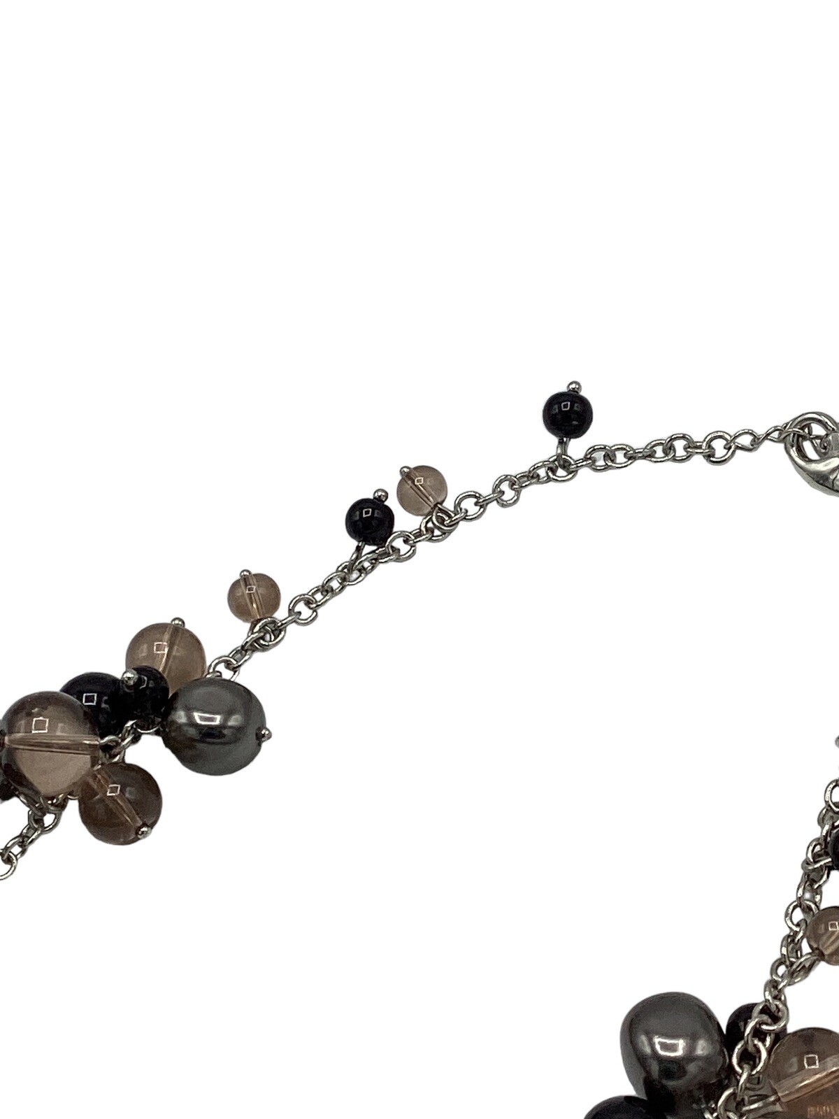 Talbots Gray Translucent Beaded Silver Tone Neckl… - image 6