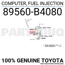 89560B4080 ORDENADOR Toyota genuino, inyección de combustible 89560-b4080