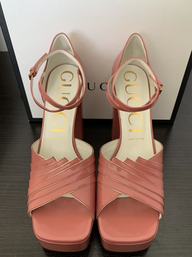 GUCCI ROSA NAPA LEATHER PLATEAU TACCO Cameo Rosa Taglia 10 US/40 ITALIA €  1,100 | eBay