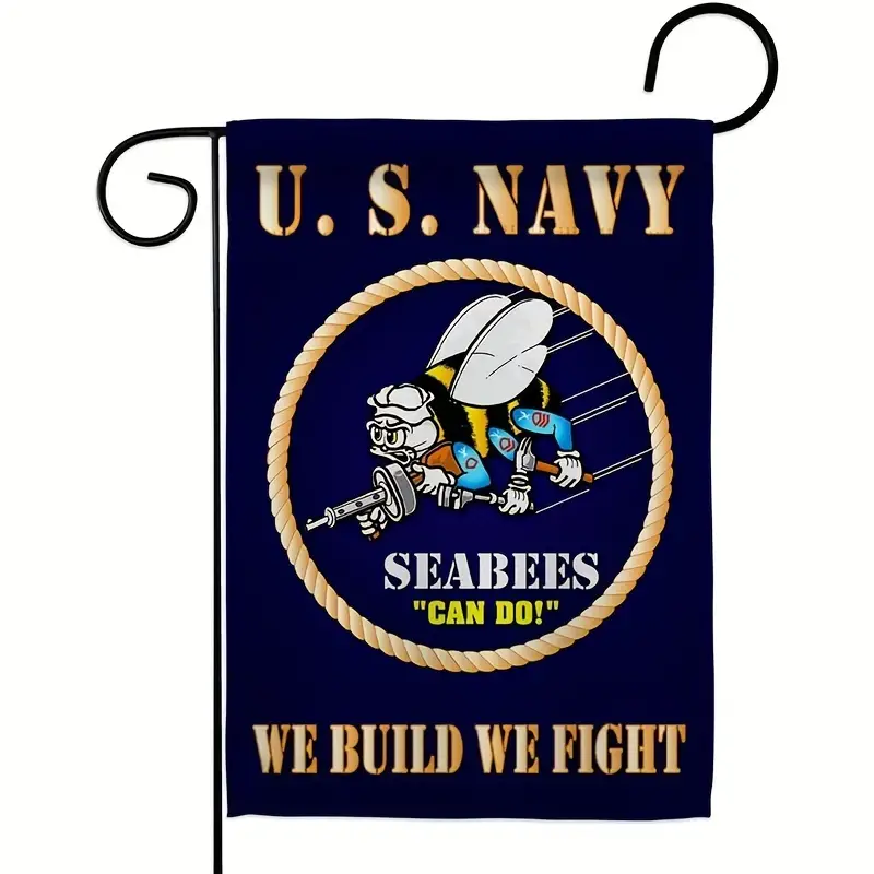 Navy SeaBees Garden Flag 18" x 12" **SeaBees Can Do!** Free Shipping in
