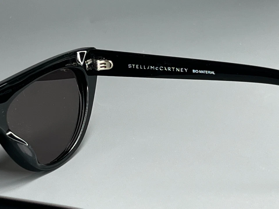 Nuevas gafas de sol Stella McCartney negras ojo de gato SC0203S 55-140 auténticas Foto 4 de 4