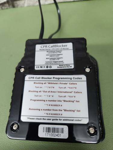 CPR Bloker połączeń V5000 do telefonów stacjonarnych Zatrzymaj połączenia robotyczne i połączenia spamowe - Zdjęcie 4 z 5