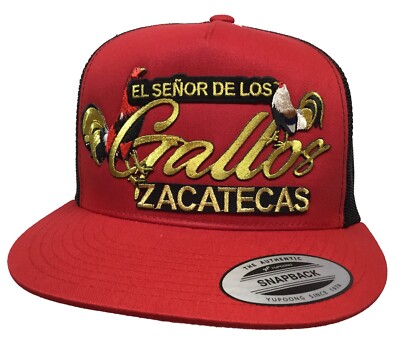 El Señor De Los Gallos Zacatecas Hat Red Black Mesh Mexico Federal Chapo Guzmán