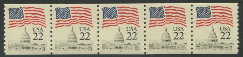 Scott 2115a - 22c Flag Over Capitol - PS5 - Pl No. 8 - MNH