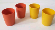 VTG Set Of 4 Tupperware 6oz. Juice Cups Kid's Tumblers Harvest Colors 1251