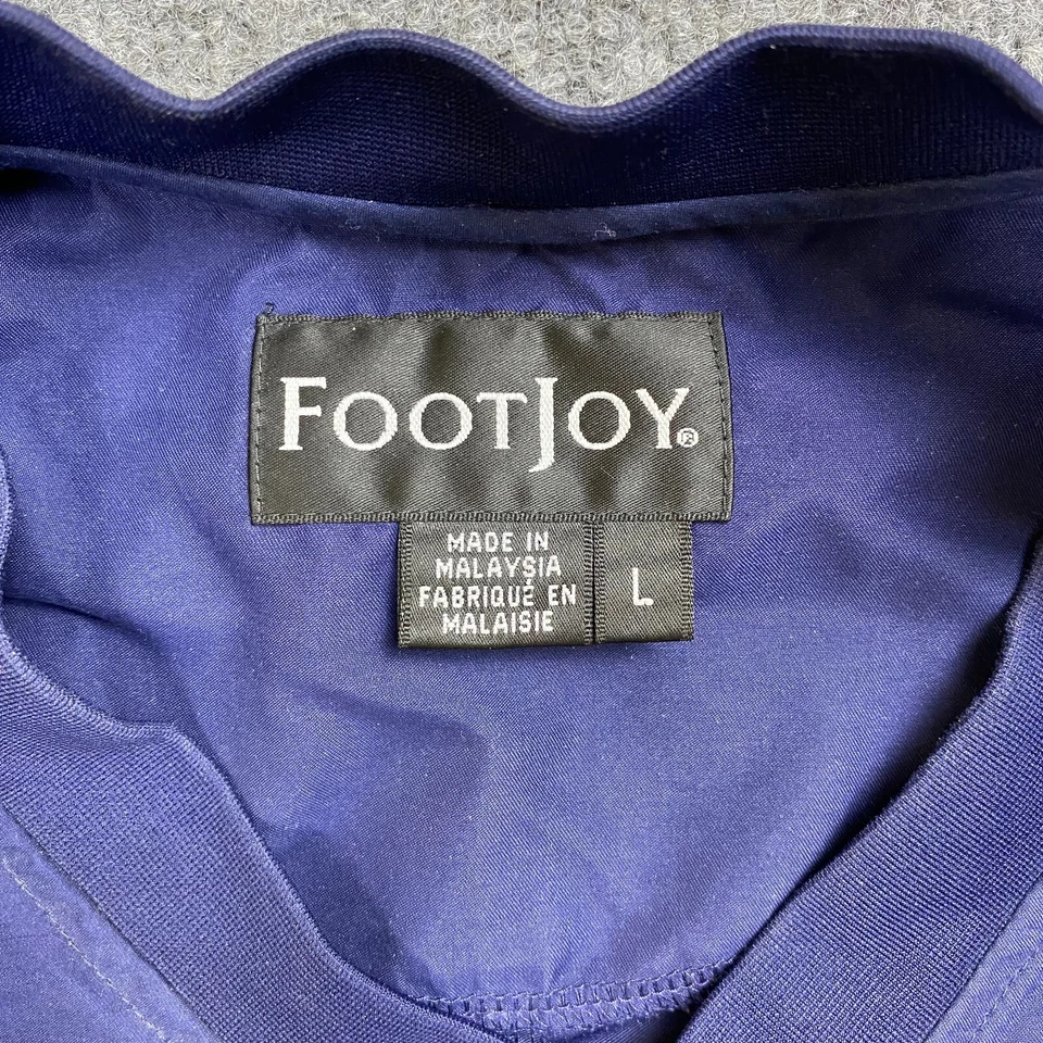 Footjoy FJ Golf Windshirt Chaqueta Para Hombres L Azul Cuello en V Pullover Rompevientos Foto 2 de 4