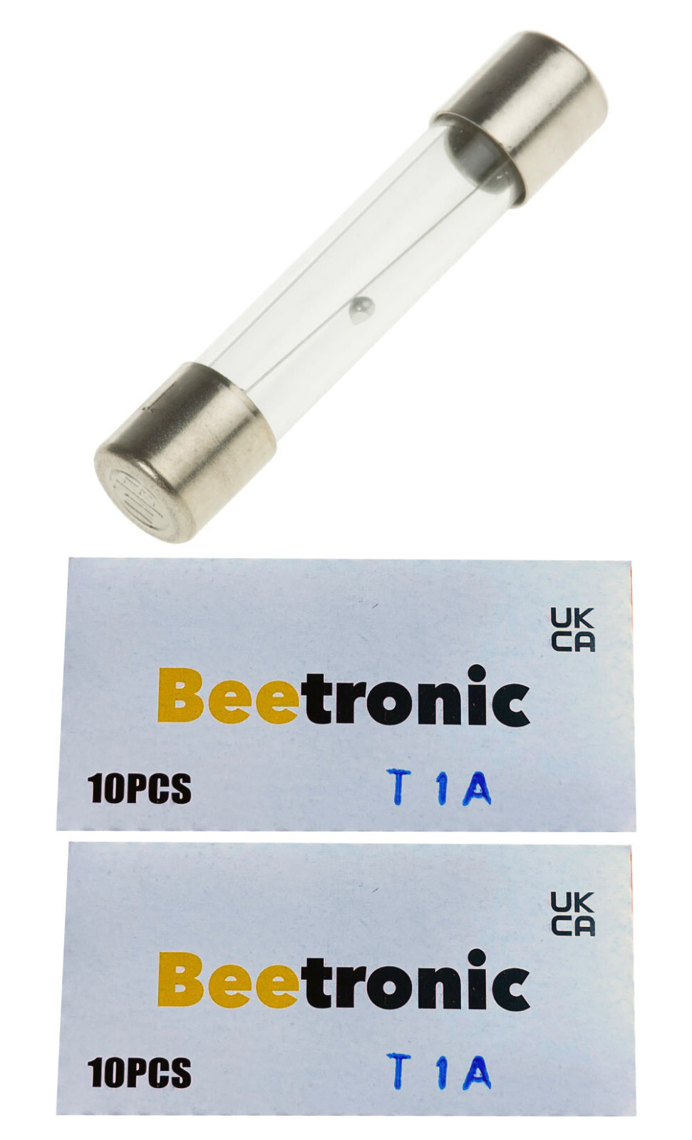 Beetronic 20 x T1A 1A 1 Amp Anti Surge Time Delay Glass Fuse 32x6mm 250v
