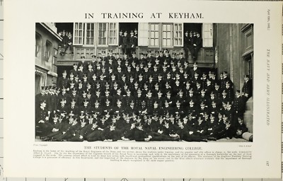 1902 DRUCKAUSBILDUNG AM KEYHAM STUDENTEN ROYAL MARINE ENGINEERING COLLEGE 