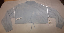 Nike Cropped City Ready Women's Fleece Sweatshirt Mock Neck Pullover Size S Blue