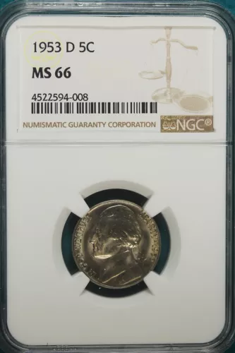 1953-D NGC MS 66 Jefferson Nickel!! #B8149