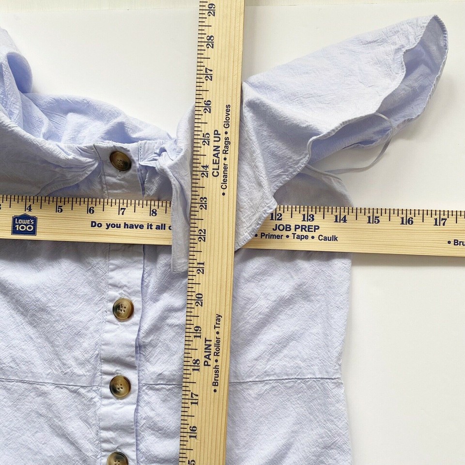 trf Zara Tunic Dress Sz XS Blue OffShoulder Button Front w/ Pockets eBay