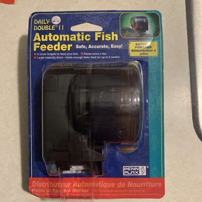 Penn-Plax Daily Double II Battery-Operated Automatic Fish Feeder NEW