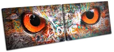 Urban Grunge Owl Eyes Graffiti MULTI CANVAS WALL ART Picture Print