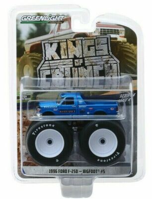 GREENLIGHT 1996 FORD F-250 BIGFOOT MONSTER PICK UP TRUCK BLUE w/HUGE TIRES, MIP