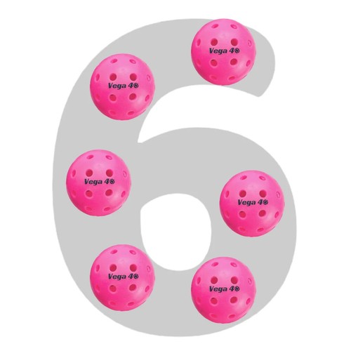 NEU - 6ER PACK NEOSLICK VEGA 40 LÖCHER PICKLEBALL BÄLLE HOHE SICHTBARKEIT NEON PINK - Bild 1 von 4