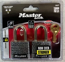 Master Lock 380T Keyed-Alike Steel Padlocks, Rust-oleum Finish, Laminated NEW