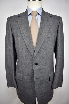 1970's Walter Morton Gray Glen Plaid Wool Two Button Two Piece Suit Size: 40R