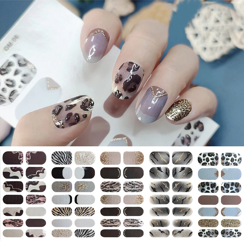 French Leopard Print False Nail Short Almond Press on Nails for Nail Art  24pcs | eBay