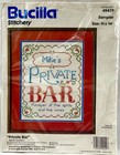 NEW 1990s Bucilla Private Bar 49429 Stamped Cross Stitch Kit 11x14 Vintage 15581