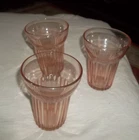 LOT OF 3 PINK QUEEN MARY DEPRESSION 4" TUMBLERS