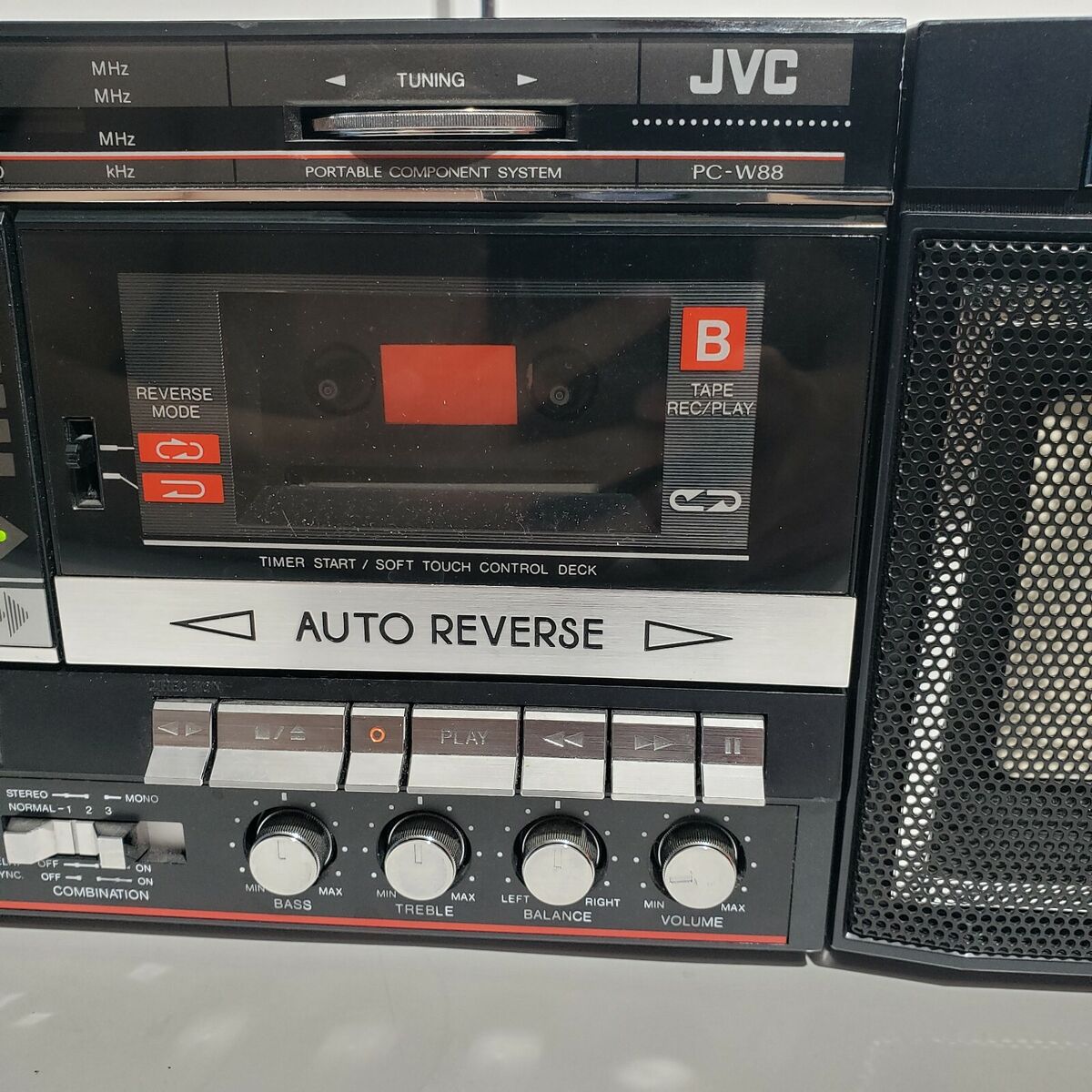 JVC PC-W88 W88C R88C Portable Stereo System Boombox (TAPE PLAYERS NOT  WORKING)