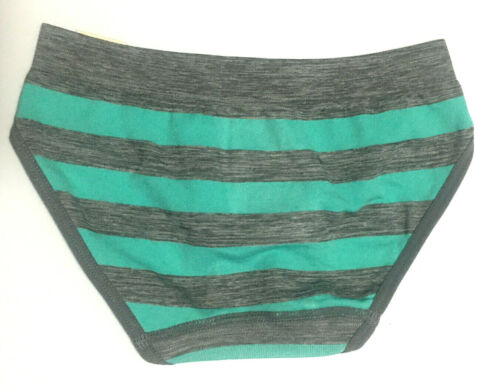 Girls Hipster Style Panties Size XS(5/6) Green Turquoise Gray Rugby Stripes NWT - Picture 2 of 12