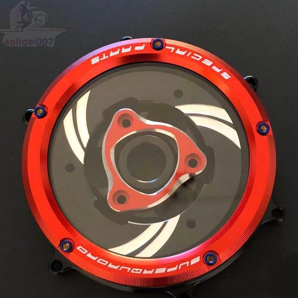 For Ducati 1199 959 Panigale V2 CNC Racing Clear Clutch Cover & Spring Retainer - Image 2 of 4