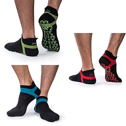 Men s Non Slip Yoga Socks Anti Skid Pilates Barre Bikram Fitness Hospital