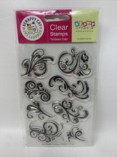 Scrappy Cat Extravagant Flourishes Clear Cling Stamp Set SCR516