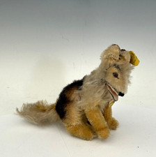 Vintage Steiff COLLIE 4" Dog Button and Tags MCM